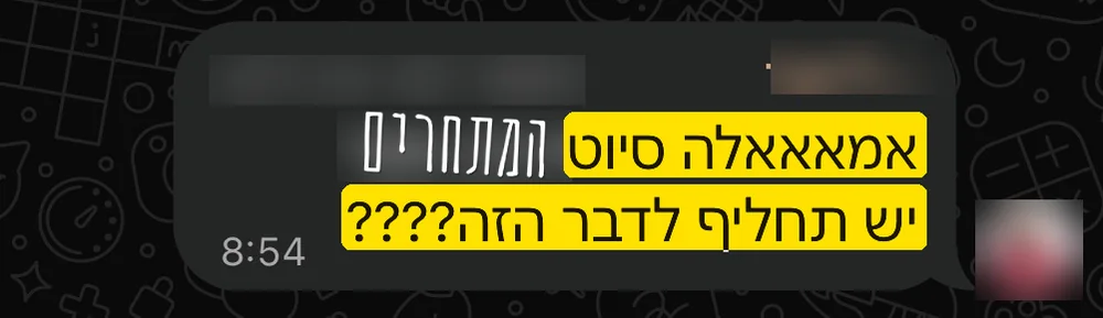 הודעת וואטסאפ של לקוח על פלטפורמת קורסים ישנה